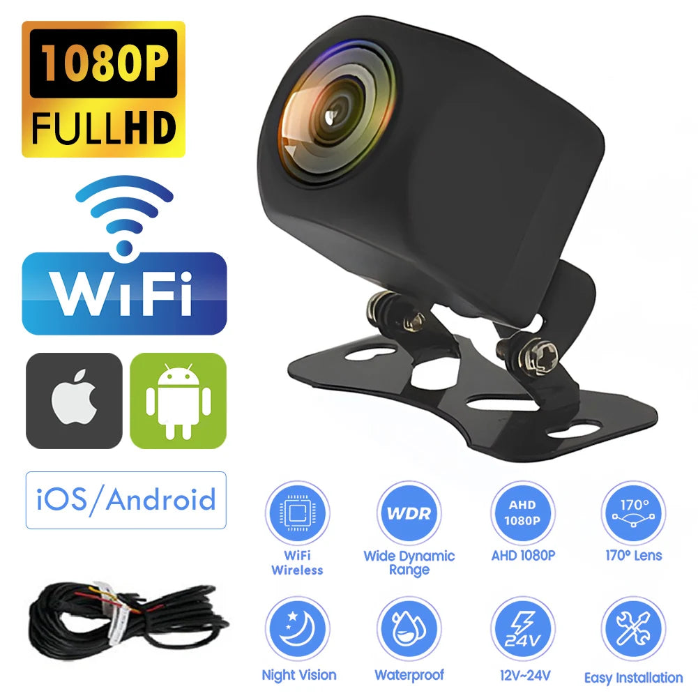 Caméra de Recul WiFi 1080P – Sécurité et Vision Panoramique en Temps Réel