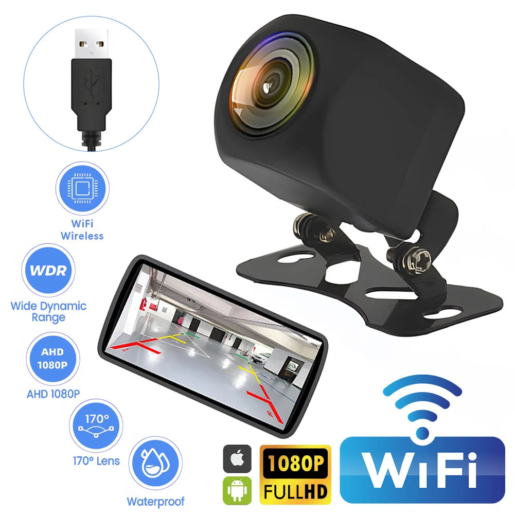 Caméra de Recul WiFi 1080P – Sécurité et Vision Panoramique en Temps Réel