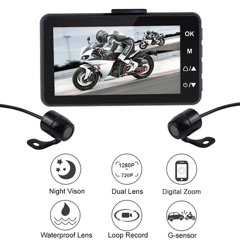 Caméra DashCam Moto G-sensor Vision Nocturne