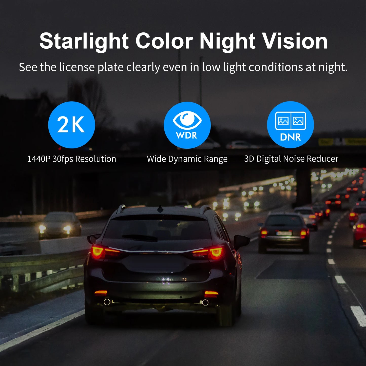 Dashcam KAD6-1C : Surveillance 2K Ultra HD, Vision Nocturne Starlight et Contrôle Vocal pour une Sécurité Totale