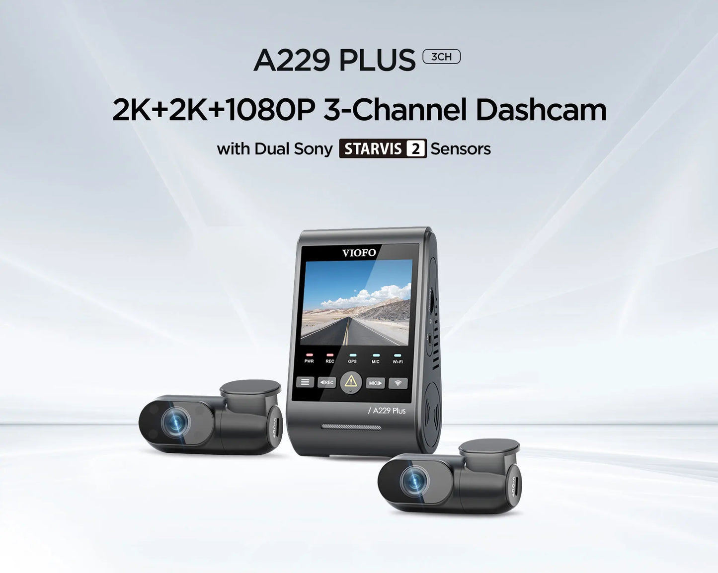 VIOFO A229 Plus Dash Cam : Enregistrement 2K HDR avec Commandes Vocales et Wi-Fi 5GHz