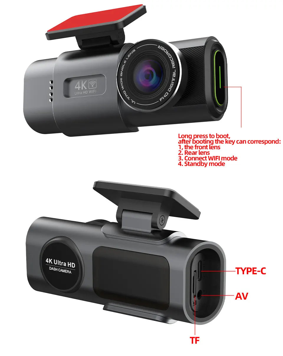 Dashcam 4K Acceo avec Wifi GPS