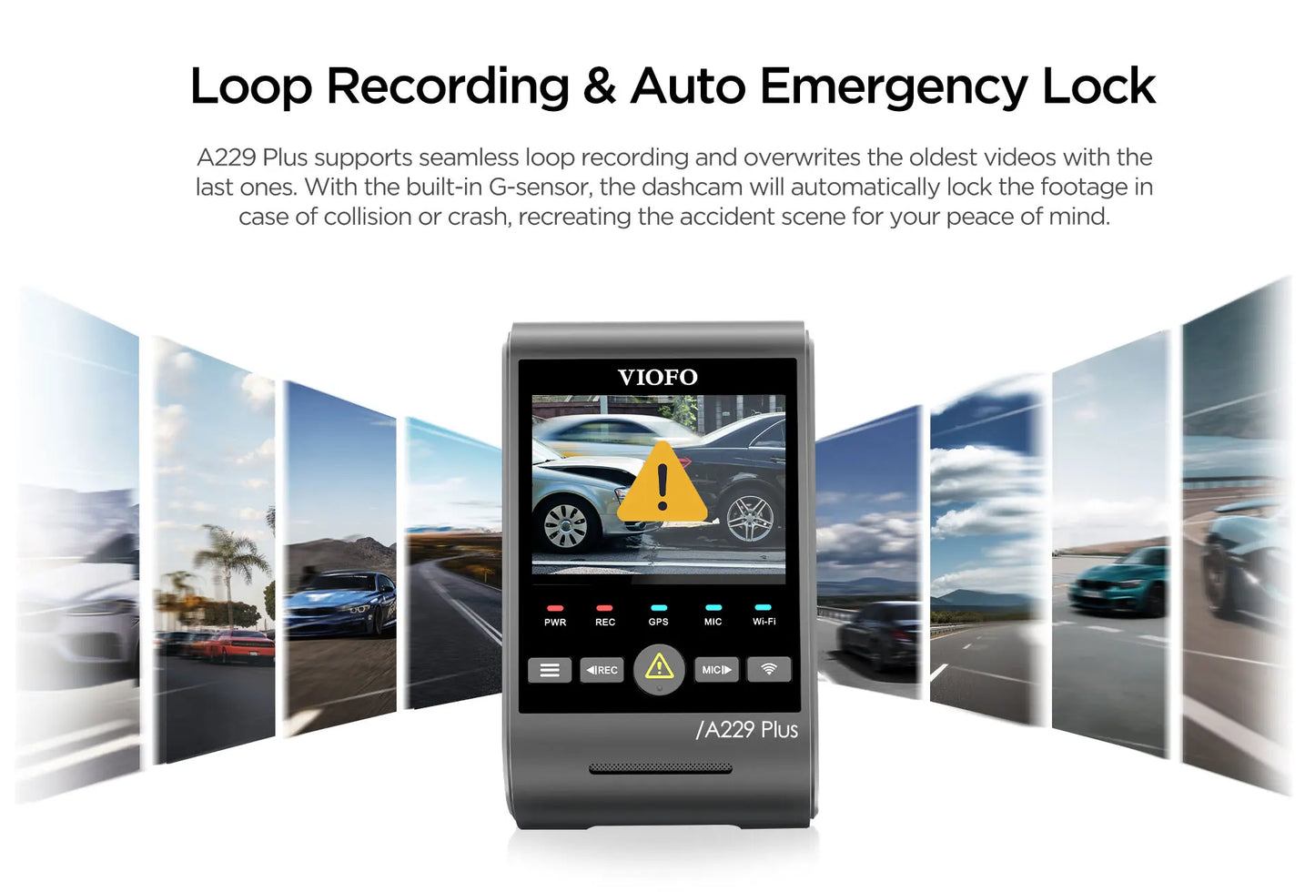 VIOFO A229 Plus Dash Cam : Enregistrement 2K HDR avec Commandes Vocales et Wi-Fi 5GHz