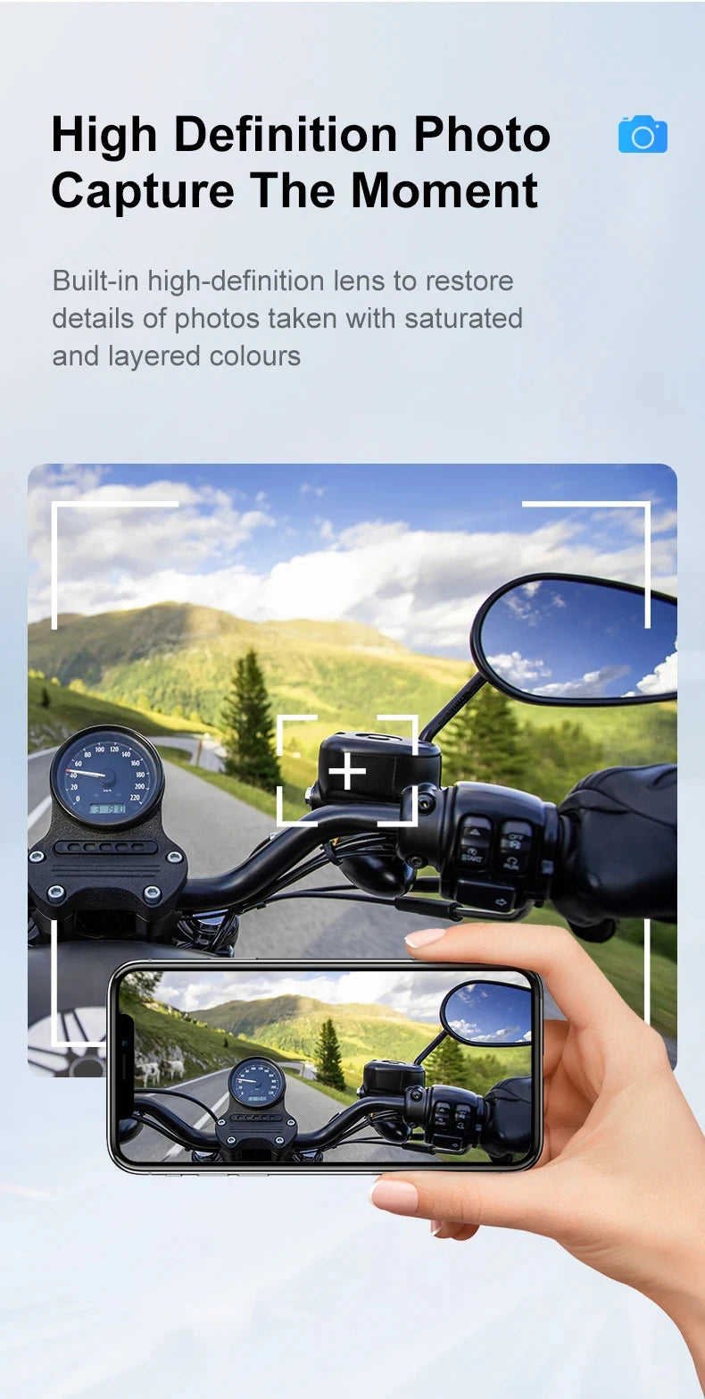 Dashcam Moto 1080P Caméra de Casque + Intercom
