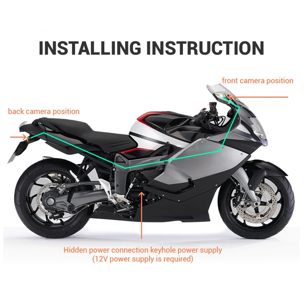 Dashcam Moto Rétroviseur 1080p