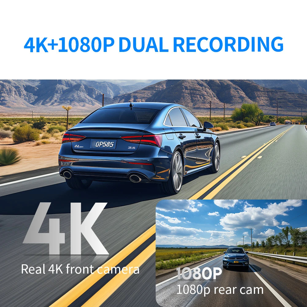 Dashcam KAD8-2C : Résolution 4K, Vision Nocturne et GPS Intégré pour une Surveillance Totale sur la Route
