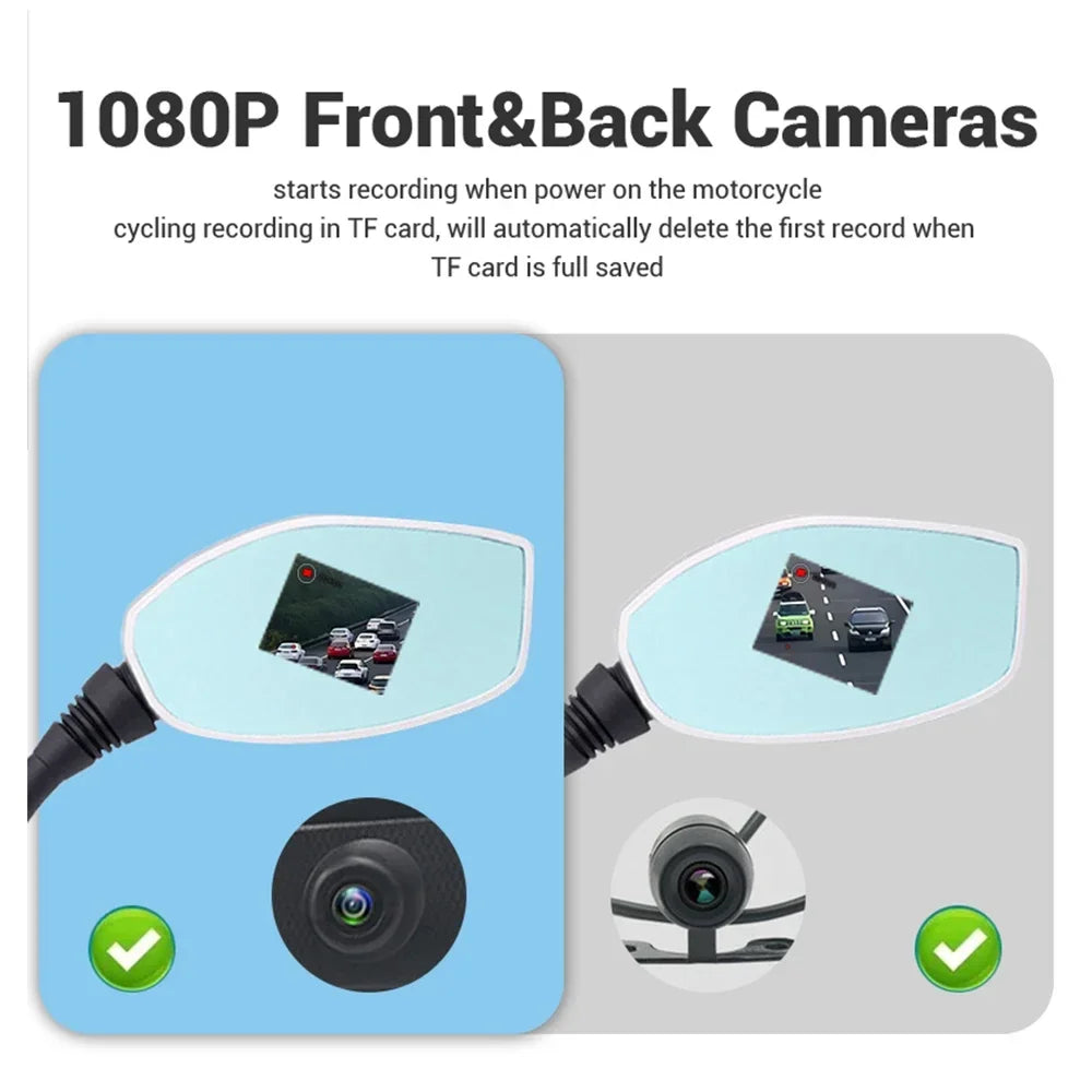 Dashcam Moto Rétroviseur 1080p