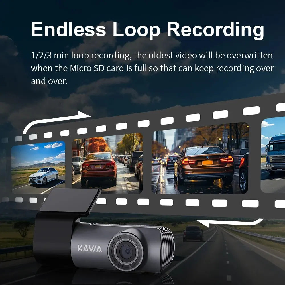 Dashcam KAD5-1C : Surveillance 2K Ultra HD et Contrôle Vocal pour une Sécurité Totale sur la Route