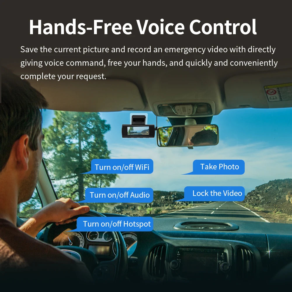 Dashcam KAD8-2C : Résolution 4K, Vision Nocturne et GPS Intégré pour une Surveillance Totale sur la Route