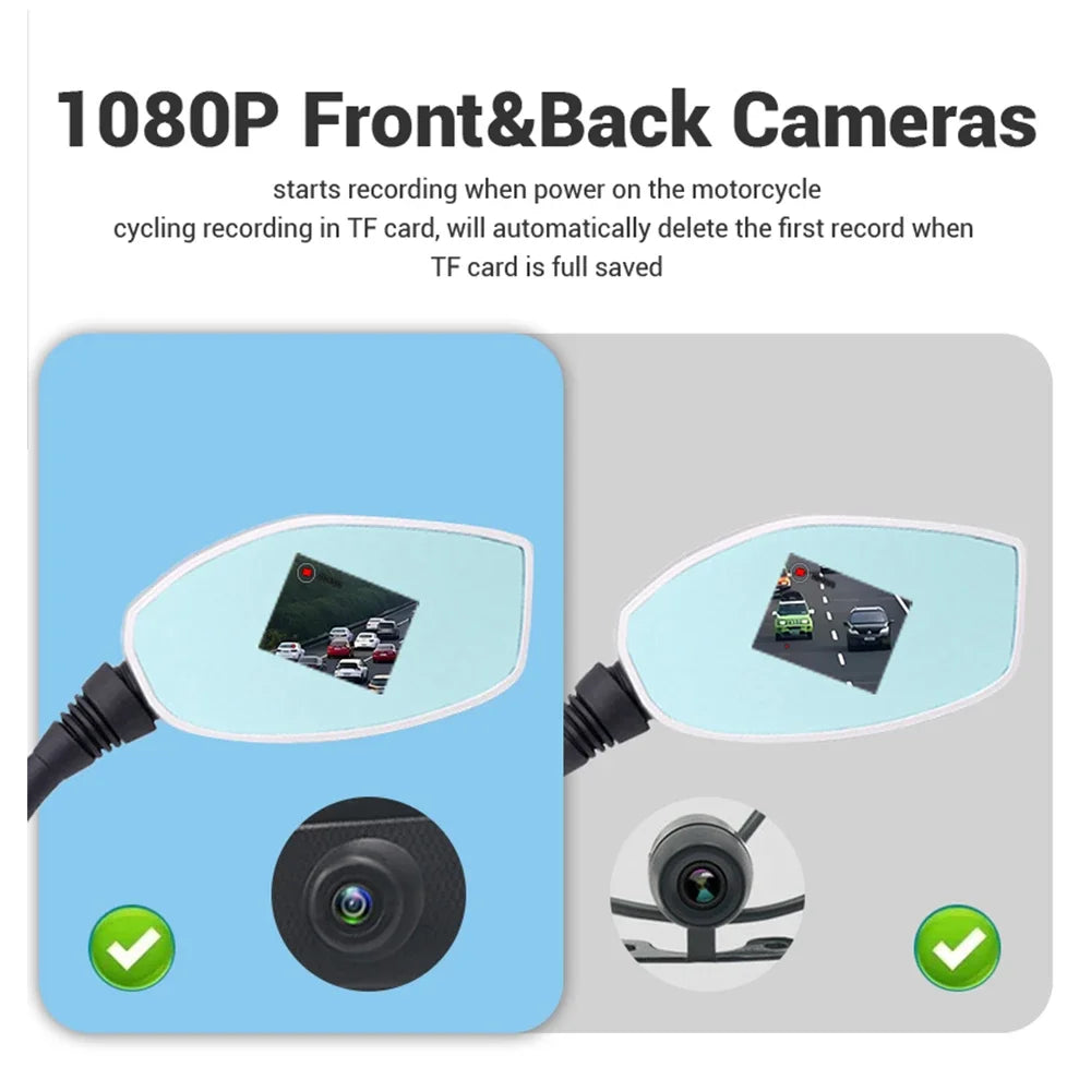 Dashcam Moto Rétroviseur 1080p