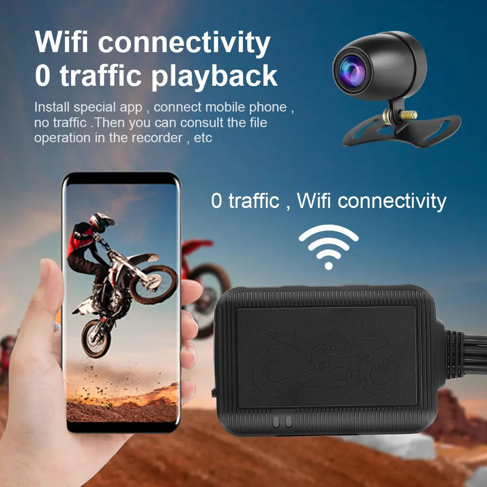 GEAR-2C Dash Cam 1080P pour Moto : Sécurité, Vision Nocturne et Wi-Fi Intégrés
