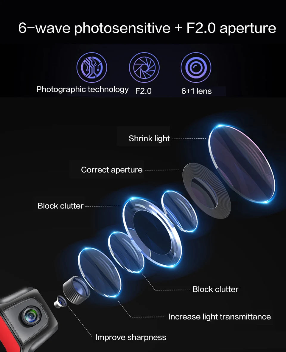 Caméra DVR Rétroviseur Full HD Vision Nocturne