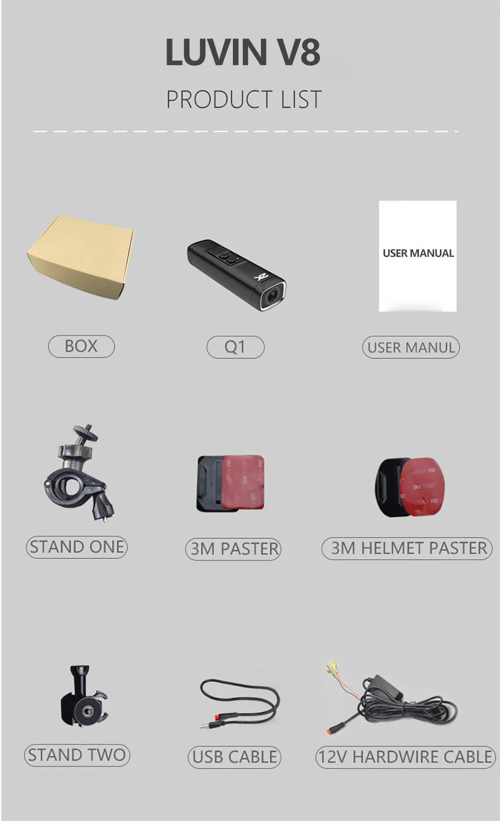 Dashcam Moto Guidon ou Casque 2K WiFi Waterproof Vision Nocturne
