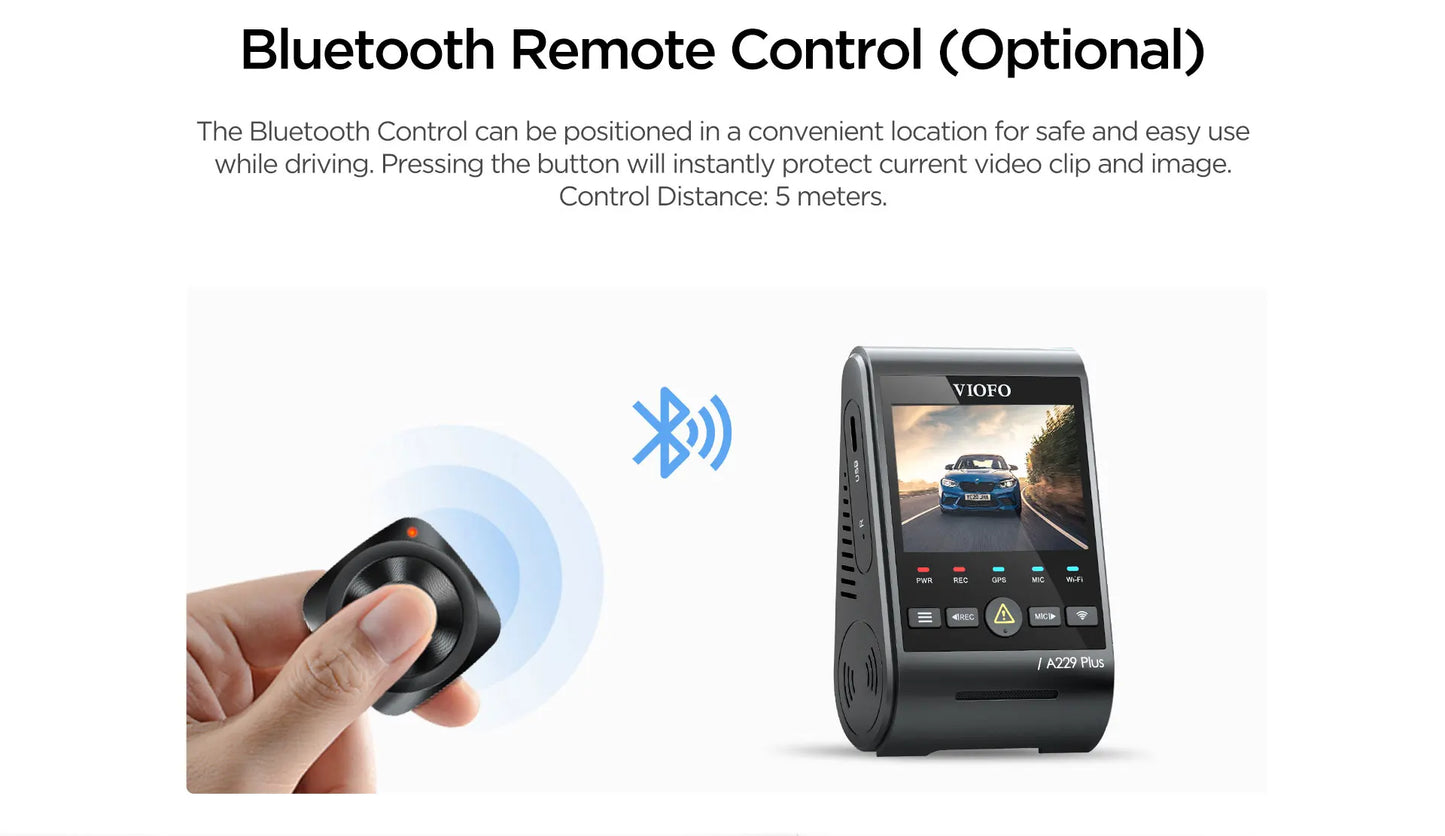 VIOFO A229 Plus Dash Cam : Enregistrement 2K HDR avec Commandes Vocales et Wi-Fi 5GHz