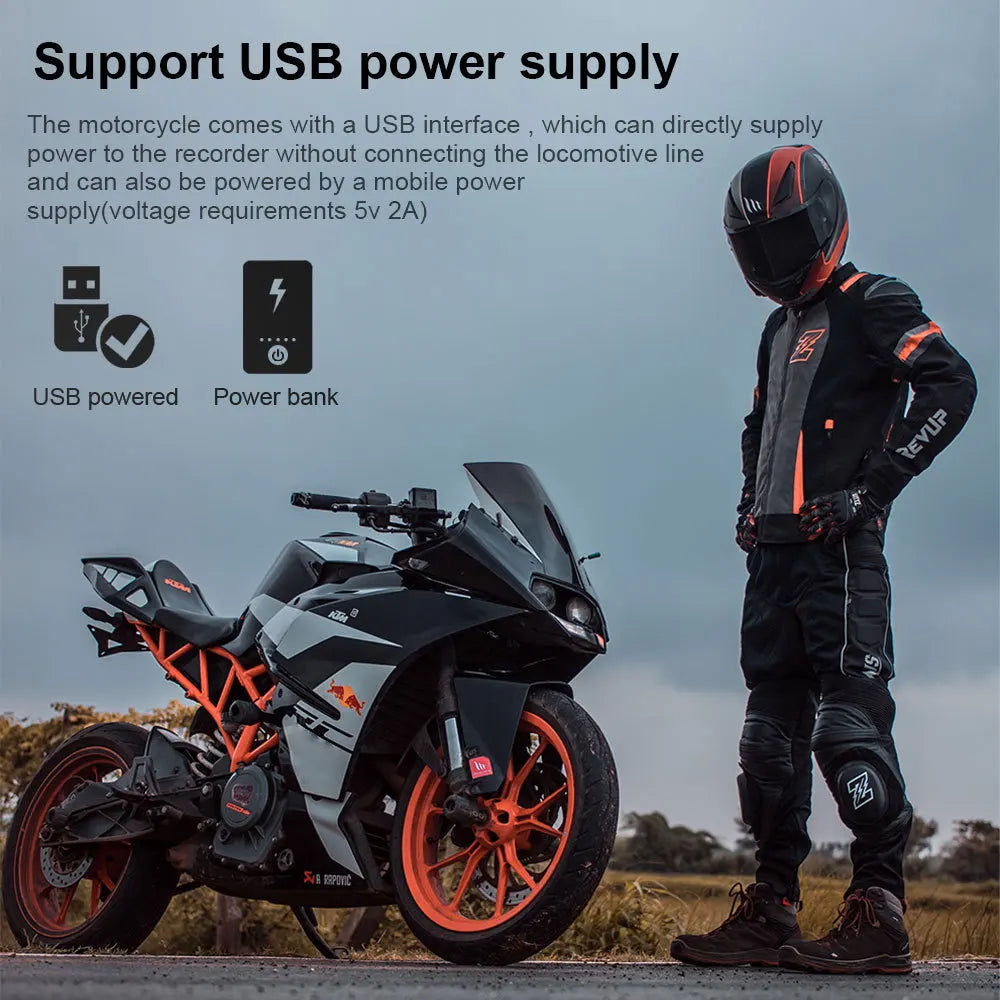 GEAR-2C Dash Cam 1080P pour Moto : Sécurité, Vision Nocturne et Wi-Fi Intégrés