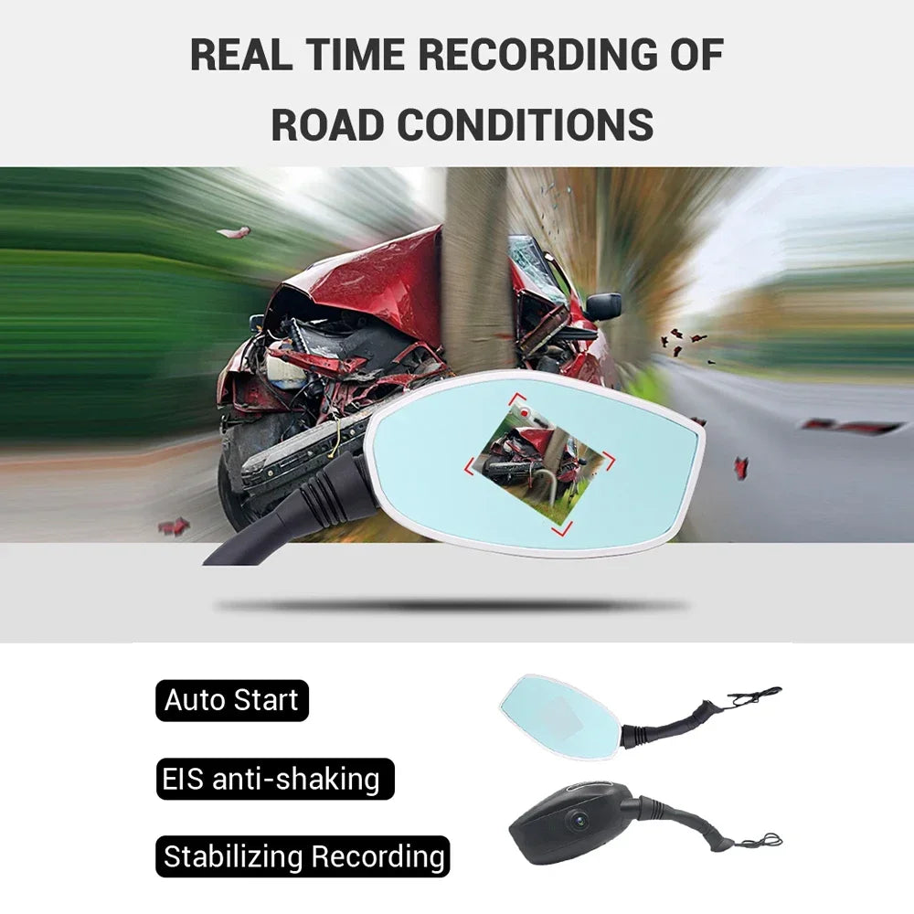 Dashcam Moto Rétroviseur 1080p
