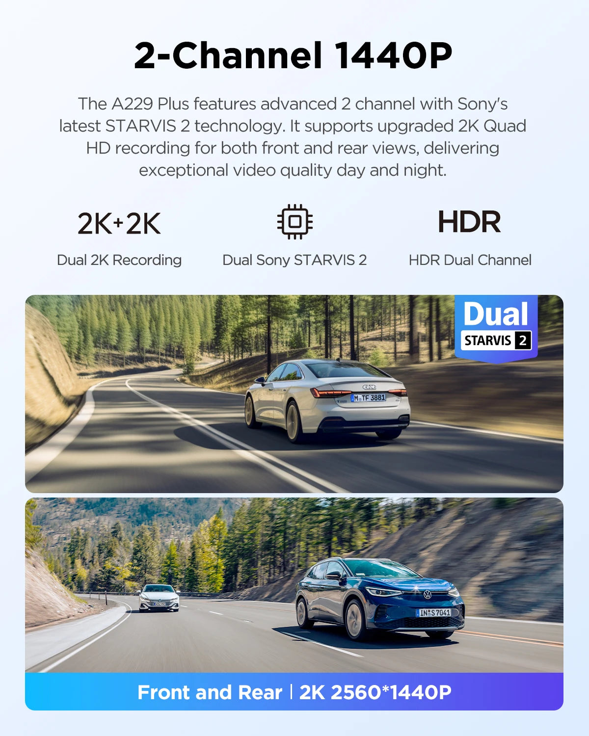 VIOFO A229 Plus Dash Cam : Enregistrement 2K HDR avec Commandes Vocales et Wi-Fi 5GHz