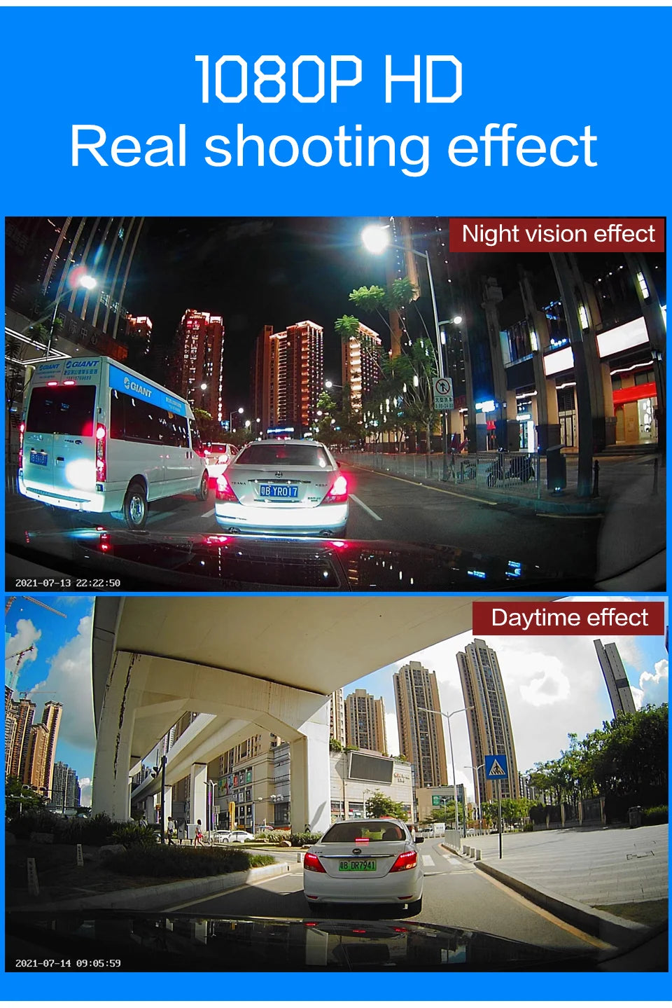 Caméra DVR Rétroviseur Full HD Vision Nocturne