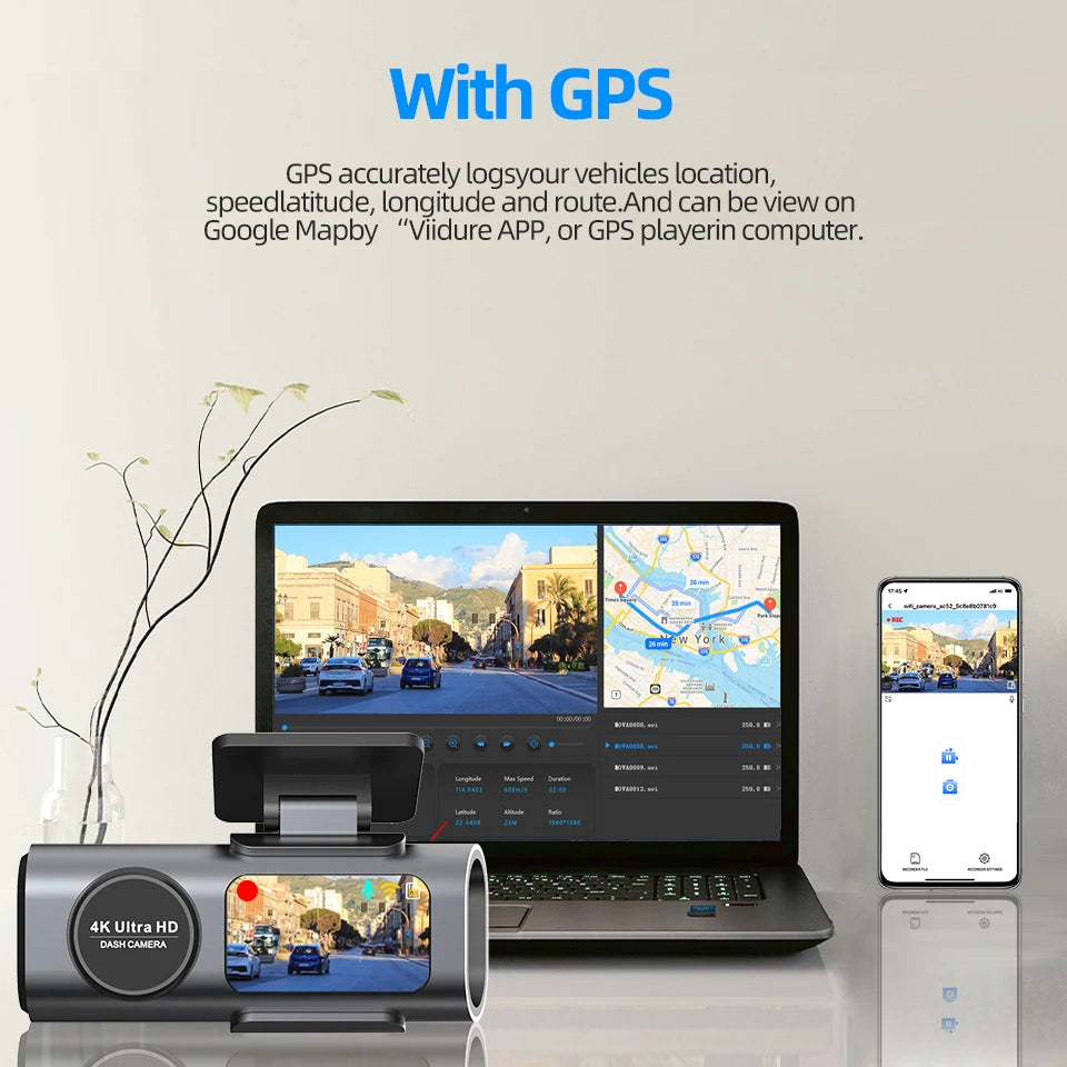Dashcam 4K Acceo avec Wifi GPS