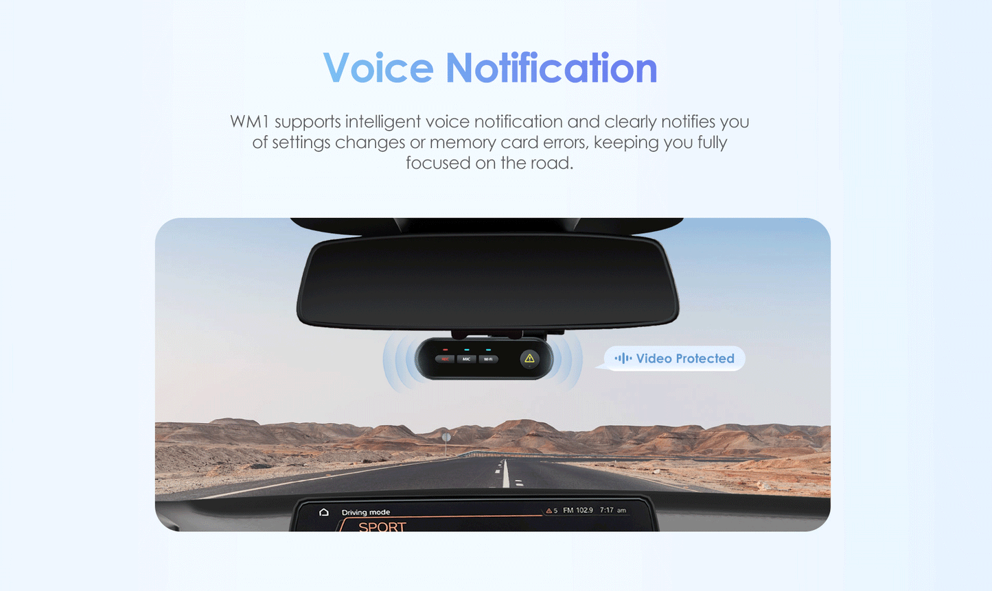 VIOFO WM1 Dash Cam 2K Quad HD avec Vision Nocturne et Mode Parking 24/7