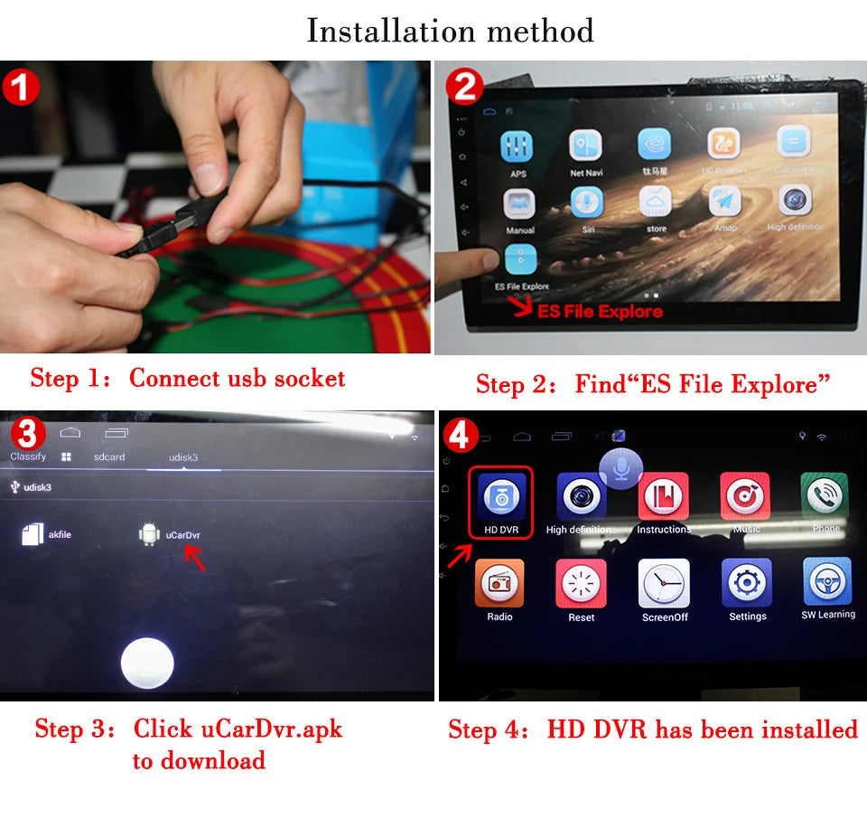 Caméra DVR Rétroviseur Full HD Vision Nocturne