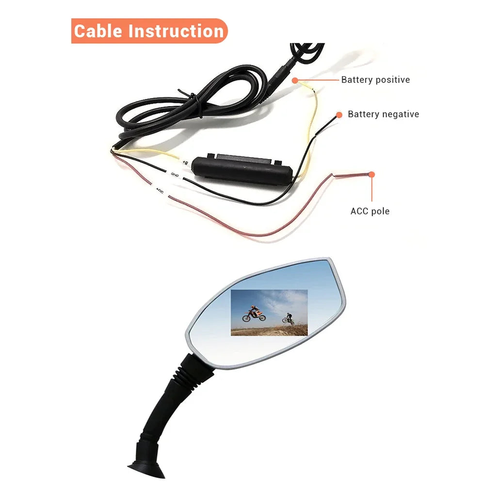 Dashcam Moto Rétroviseur 1080p
