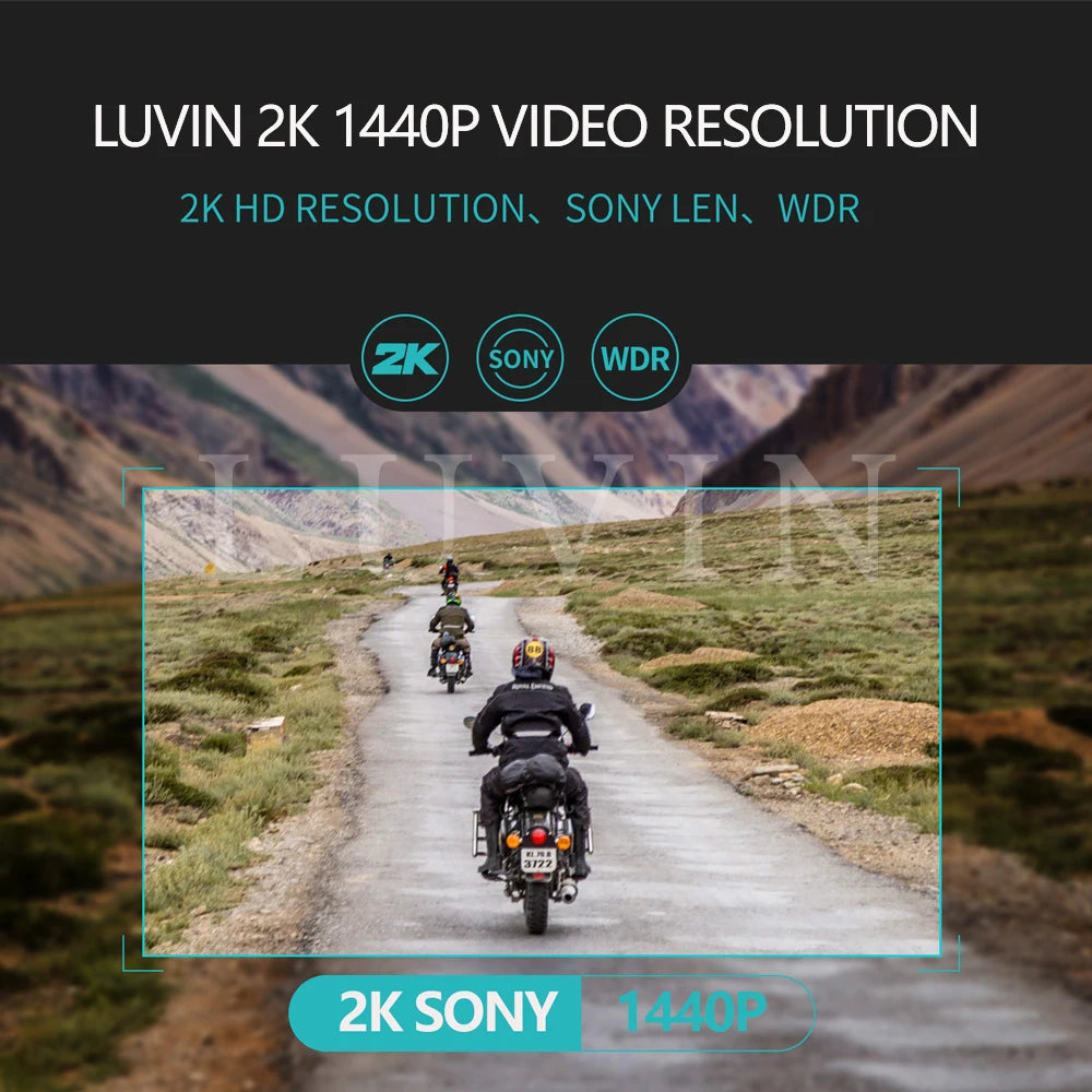 Dashcam Moto Guidon ou Casque 2K WiFi Waterproof Vision Nocturne