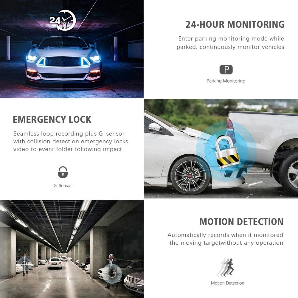 Dashcam KOC-2C : Double Caméras HD 1080P et Vision Nocturne pour une Surveillance 24/7 Fiable et Complète