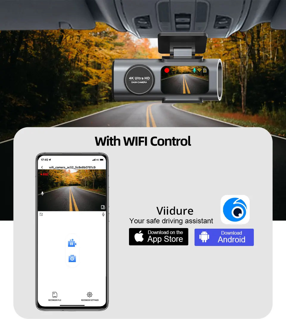 Dashcam 4K Acceo avec Wifi GPS