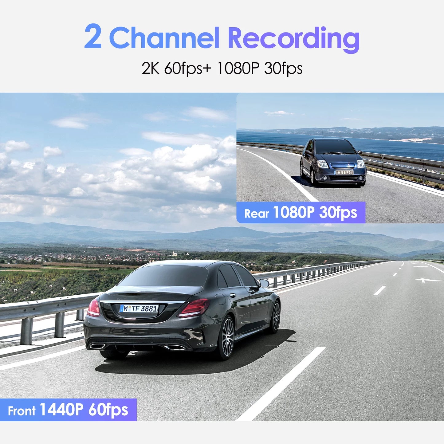 VIOP-2C : Dash Cam 2K avec GPS, Wi-Fi et Vision Nocturne