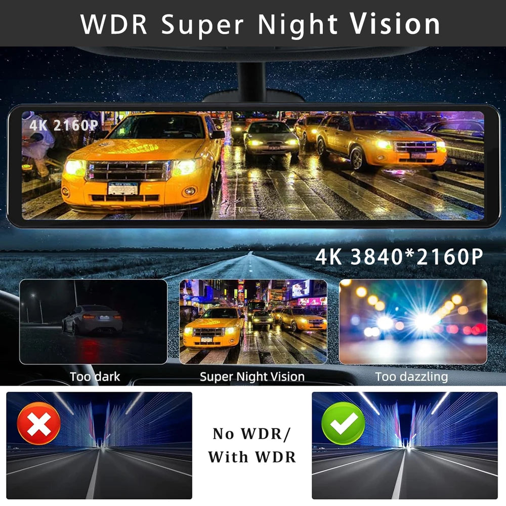 Dashcam Maxtoss 4K avec Caméra Double et Connectivité Carplay/Android Auto