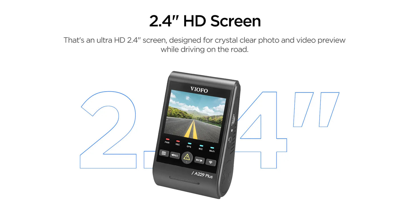 VIOFO A229 Plus Dash Cam : Enregistrement 2K HDR avec Commandes Vocales et Wi-Fi 5GHz