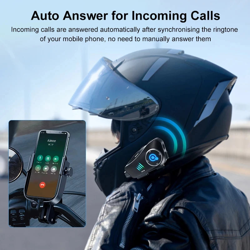 Dashcam Moto 1080P Caméra de Casque + Intercom