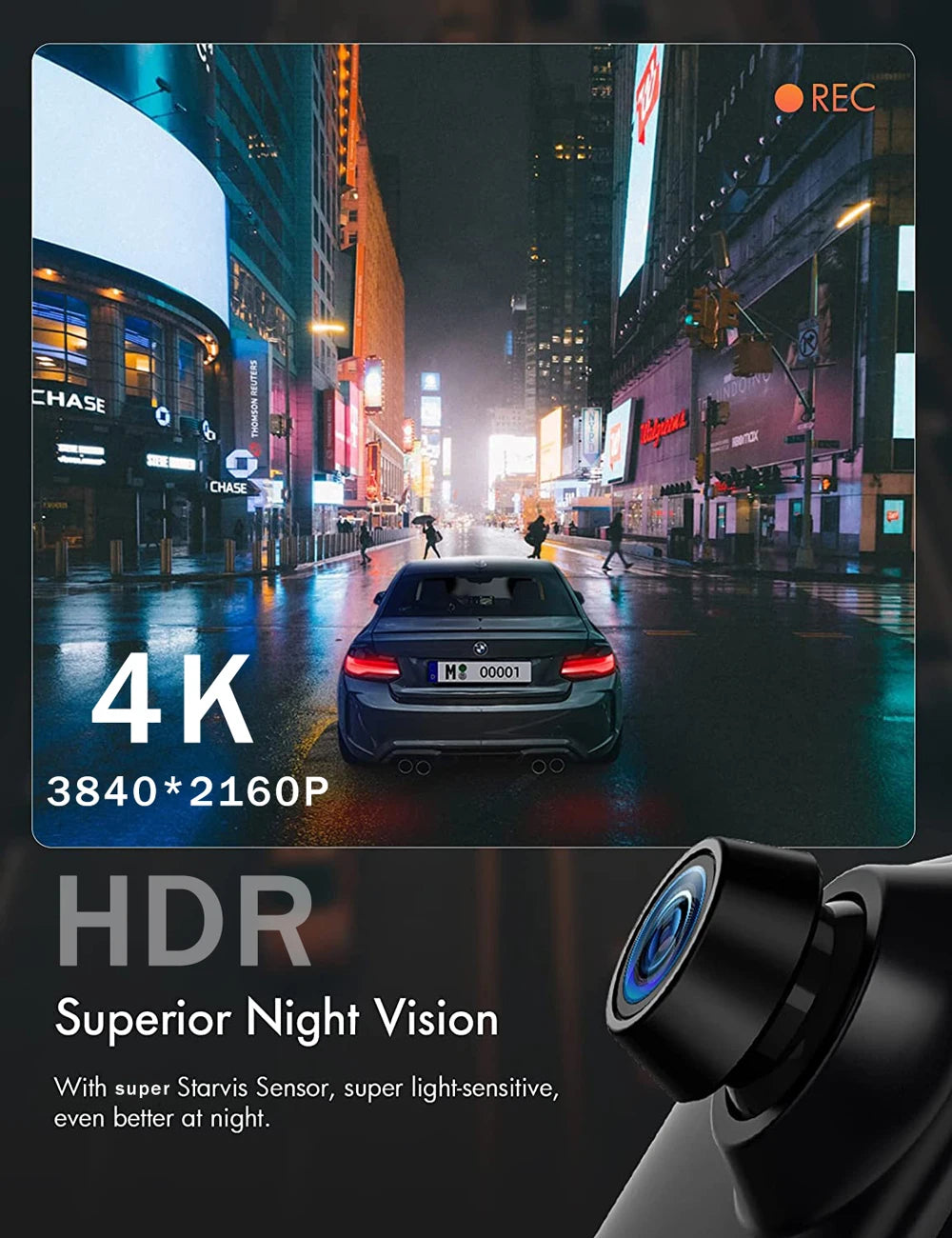 revoir fiche produit!Dashcam Mirror 4K Ultra HD USEEBEE avec CarPlay et Android Auto