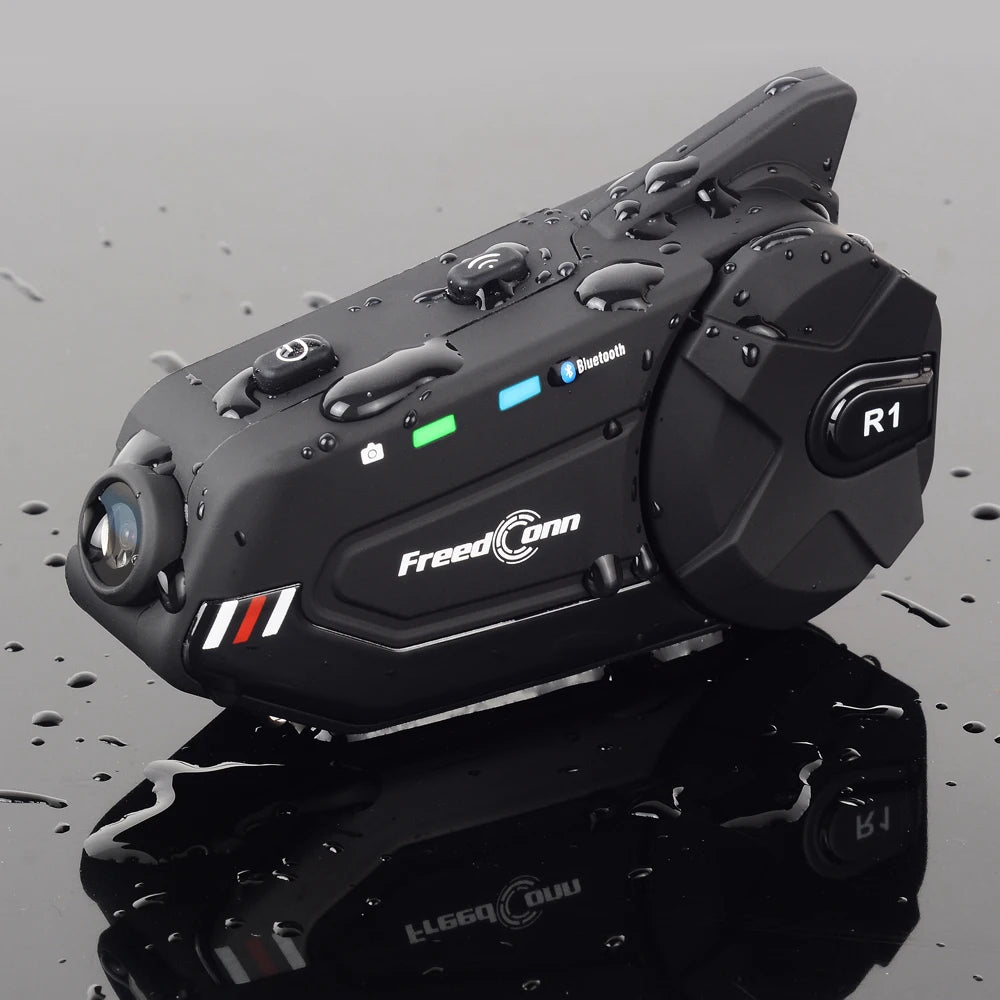 Intercom et DashCam pour Casque de Moto, HD Waterproof WiFi