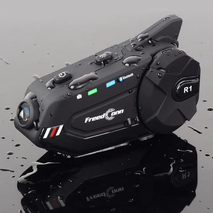 Intercom et DashCam pour Casque de Moto, HD Waterproof WiFi