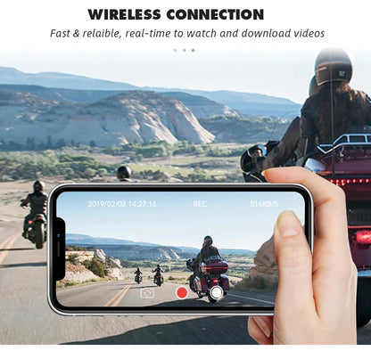 Double Dashcam Moto 1080p Wi-Fi et Vision Nocturne