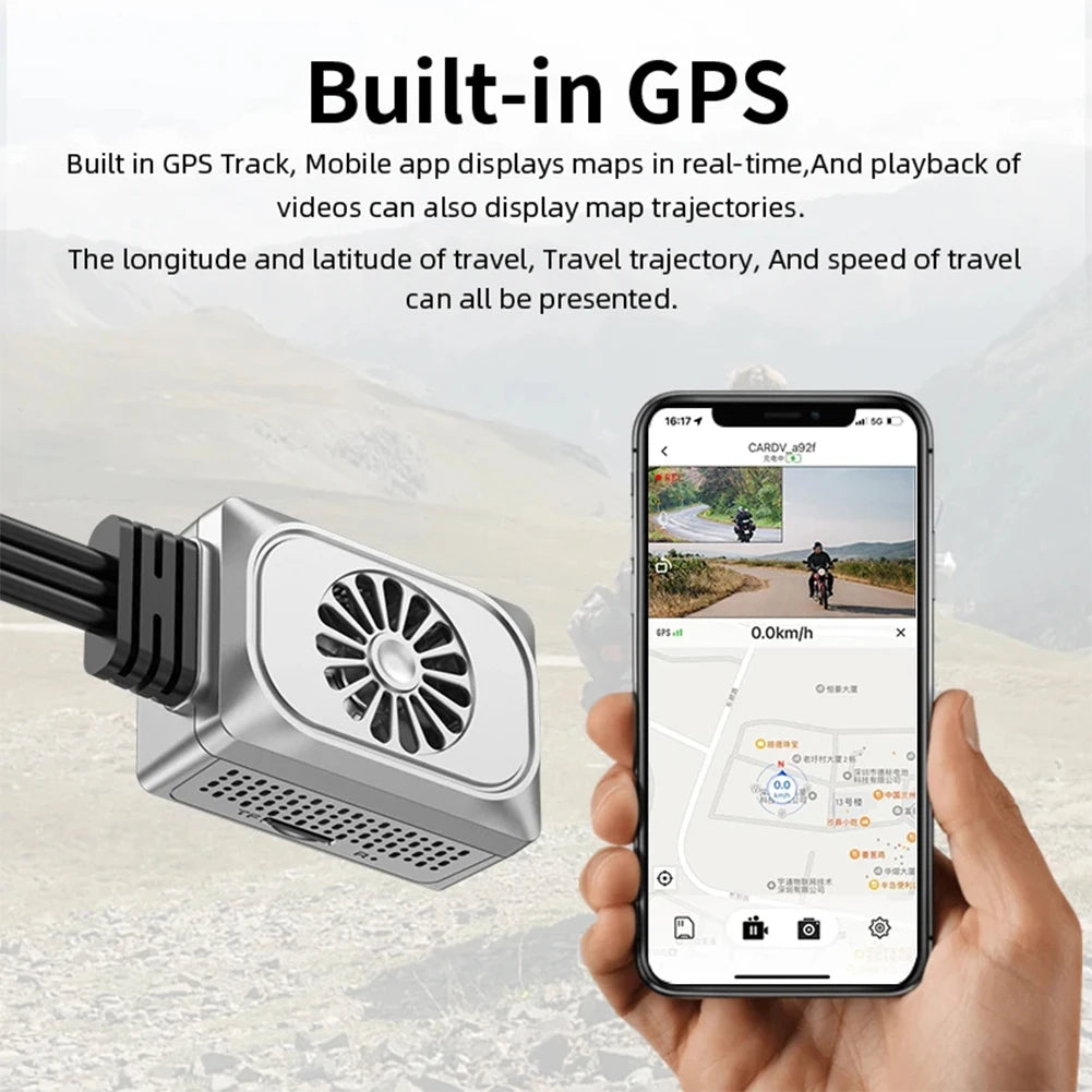 ONO-2C Caméra de Moto 2K avec Vision Nocturne et GPS Intégré