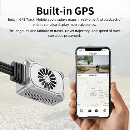 ONO-2C Caméra de Moto 2K avec Vision Nocturne et GPS Intégré