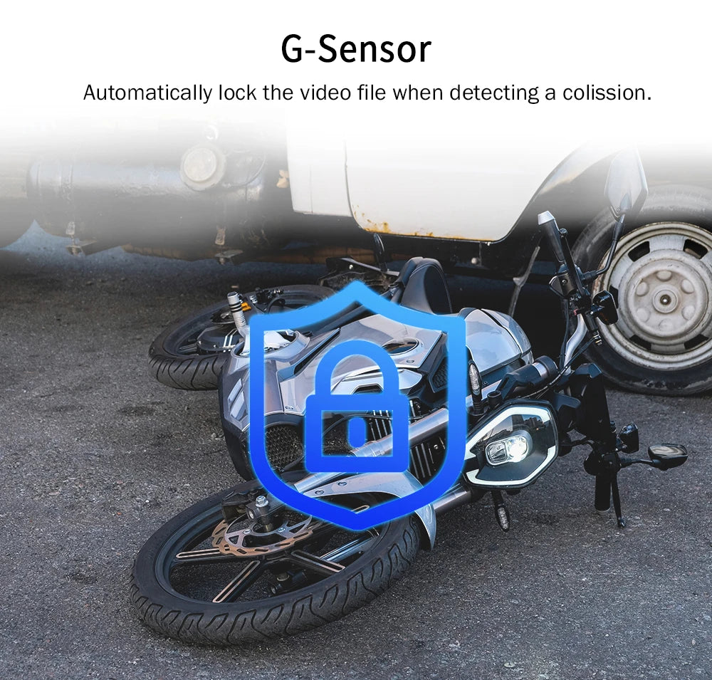 KOC-2C Double Dashcam Moto avec WiFi et GPS