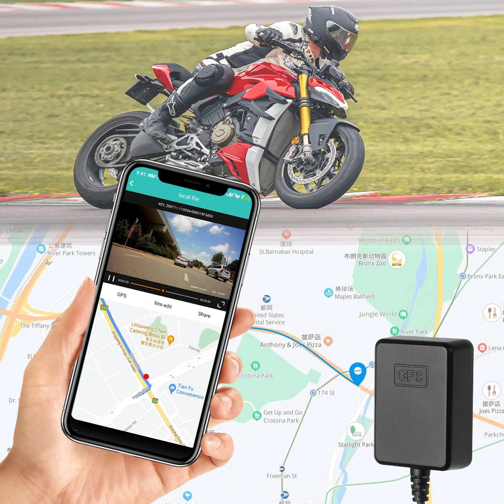 Double Dash Cam HD avec Vision Nocturne, Mode Parking, WiFi et GPS