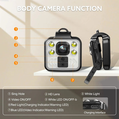 KAY Mini Body Camera 1080P : Caméra Polyvalente pour Sécurité, Sports et Loisirs