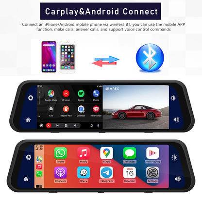 revoir fiche produit!Dashcam Mirror 4K Ultra HD USEEBEE avec CarPlay et Android Auto
