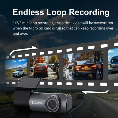 Dashcam KAD5-1C : Surveillance 2K Ultra HD et Contrôle Vocal pour une Sécurité Totale sur la Route