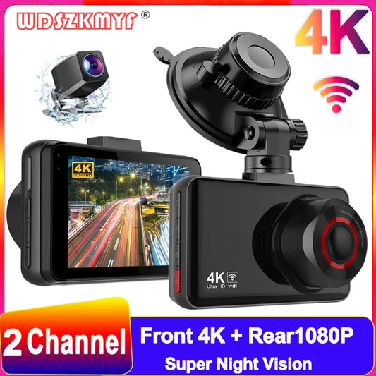 Dashcam 4K WiFi Avant et Arrière avec Vision Nocturne