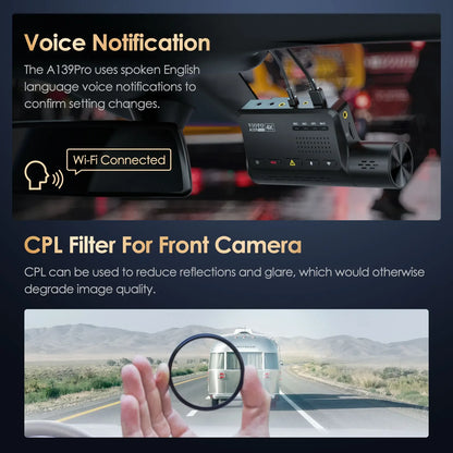 VIOFO A139 Pro Dash Cam : Enregistrement 4K avec Vision Nocturne HDR et Wi-Fi 5GHz