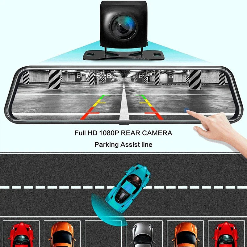 Dashcam Rétroviseur avant-arrière 4.3" Full HD