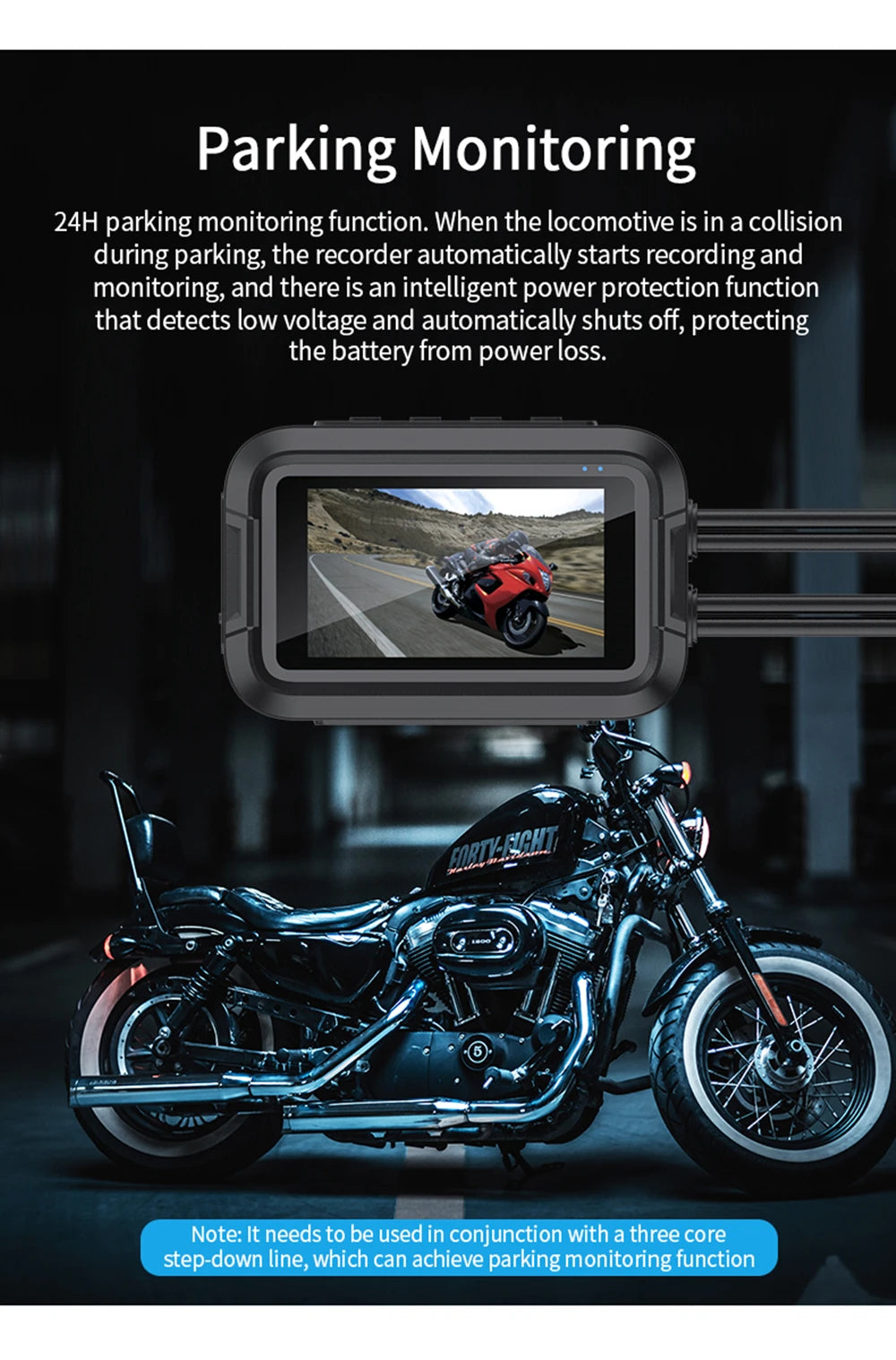 KOC-2C Double Dashcam Moto avec WiFi et GPS
