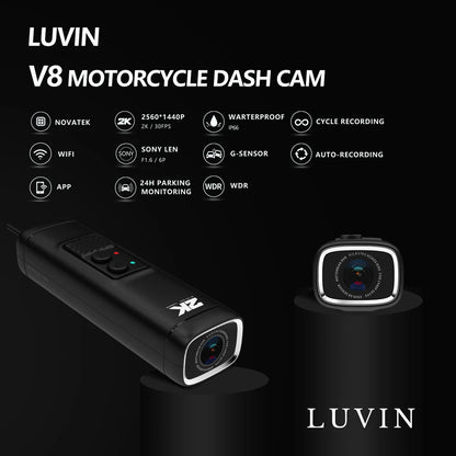 Dashcam Moto Guidon ou Casque 2K WiFi Waterproof Vision Nocturne