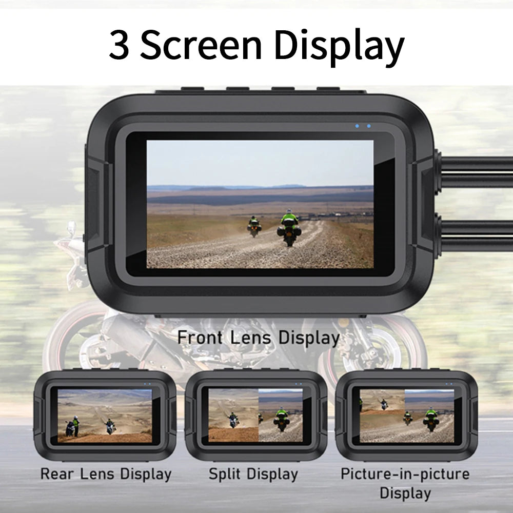 KOC-2C Double Dashcam Moto avec WiFi et GPS